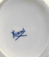 Herend virágmintás cukortartó, kézzel festett virágmintával, háncsnyomott felülettel, pillangó fogóv...