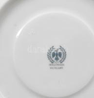 Hollóházi Hajnalka mintás 6 személyes porcelán kávés készlet. Kézzel festett, jelzett, kis kopással,...