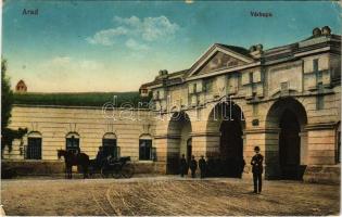 1917 Arad, Várkapu katonákkal. Vasúti levelezőlapárusítás 8. sz. 1915. / castle gate with K.u.K. soldiers (EK)