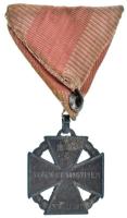 1916. Károly-csapatkereszt Zn kitüntetés eredeti, fakó mellszalagon T:XF,VF oxidáció Hungary 1916. Charles Troop Cross Zn decoration with original, pale ribbon C:XF,VF oxidation NMK 295.