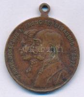 1912. "Ferenc Ferdinánd - Ferenc József / A mezőhegyesi nagy hadgyakorlatok emlékezetére" bronz medál füllel (29mm) T:VF ph., ütésnyom