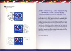 2009 4 db Magyar-osztrák határnyitás 20. évfordulója emléklap a 3 ország bélyegeivel (10.000)