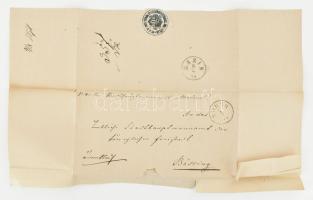 1871 Emresz Sámuel Modor polgármesterének autográf aláírással ellátott levele Bazin (Bőszing) polgár...