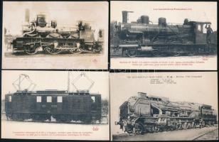 Francia vasút, gőzmozdonyok, vonatok - 45 db régi használatlan képeslap / French Railways, locomotives, trains - 45 pre-1945 unused postcards