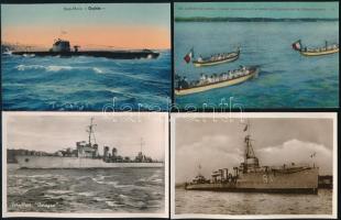 65 db RÉGI használatlan francia motívum képeslap: első világháborús hadihajók / 65 pre-1960 unused French motive postcards: WWI warships