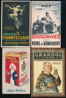 39 db RÉGI használatlan francia reklám képeslap plakátokról / 39 pre-1950 unused French advertising postcards of posters