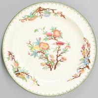 cca 1890/1900, Wedgwood Etruria virágos ágon pihenő madár mintával díszített tál. Jelzett, minimális kopással, d: 23,5 cm