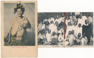 9 db főleg RÉGI afrikai képeslap, vegyes minőség Etiópia-ból / 9 mostly pre-1950 African postcards i...