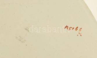 cca 1890/1900, Wedgwood Etruria virágos ágon pihenő madár mintával díszített pecsenyés tál. Jelzett,...