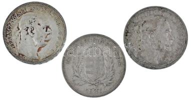 1912KB-1916KB 1K Ag "Ferenc József" (2xklf) + 1927. 1P Ag T:XF,VF patina Adamo K5.1