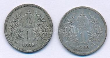 Ausztria 1895-1900. 1K Ag (2xklf) "Ferenc József" T:F patina Austria 1895-1900. 1 Corona A...