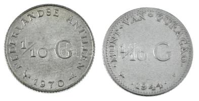 Holland-Antillák 1944. 1/10G Ag "Vilma" + 1970 1/10G Ag "Julianna" T:XF,VF
Neth...