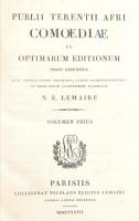 Publii Terentii Afri Comoediae ex optimarum editionum textu recensitae quas adnotatione... 1. kötet Parisiis 1827 Lemaire CCIII + 470 p.korabeli aranyozott félbőr kötésben