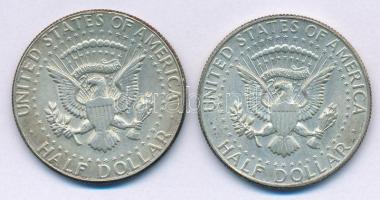 Amerikai Egyesült Államok 1968D-1969D 1/2$ Ag "Kennedy" (2x) T:AU patina USA 1968D-1969D 1...