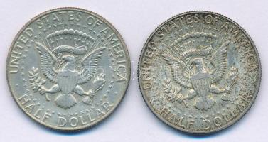 Amerikai Egyesült Államok 1966-1968D 1/2$ Ag "Kennedy" (2x) T:AU,XF patina USA 1966-1968D ...