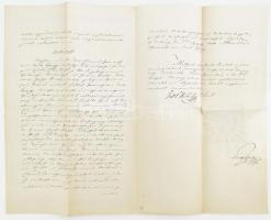 1850 Sopron vármegye törvényszéke által írt jegyzőkönyv, magyar és német nyelven, felzetes viaszpecs...