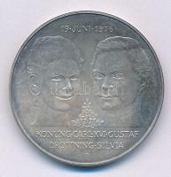 Svédország 1976. 50K Ag XVI. Károly Gusztáv és Szilvia esküvője T:AU patina Sweden 1976. 50 Kronor Ag Wedding of King Carl XVI Gustaf and Queen Silvia C:AU patina Krause KM#854