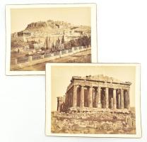 cca 1900-1920 Athén, Akropolisz, 2 db nagyméretű fotó kartonon, szép állapotban, 29,5x22,5 cm / cca 1900-1920 Athens, Acropolis, 2 large-size photos on cardboard, in good condition, 29.5x22.5 cm