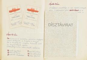 1975-1976 Brigádnapló, Szék és Kárpitosipari Vállalat "Tulipán" szocialista brigádja, 2 db...