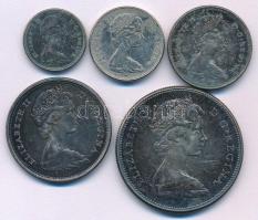 Kanada 1967. 5c Ni + 10c Ag + 25c Ag + 50c Ag + 1$ Ag "Jubileum 1867-1967" T:AU,XF patina
...