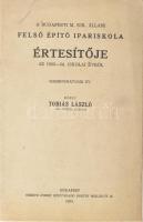 1934 Bp., A Budapesti M. Kir. Állami Felső Építő Ipariskola értesítője az 1933-34. iskolai évről, kijáró lapok, 35p