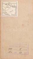 cca 1900-1910 Wien (Bécs), Graz, Budapest katonai térkép, 1 : 750.000, vászonra kasírozva, a M. kir....