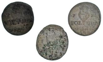 1695-1696-1703. Poltura Ag "I. Lipót" (3xklf) T:VF,F patina