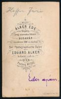 cca 1860-70 A felsőbányai Hoffer Ferenc kalapos fotója, Alker Ede budavári műterméből. 10x6 cm