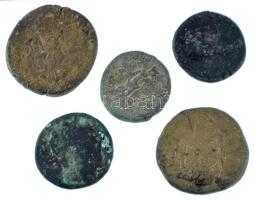 Római Birodalom 5db-os bronz érmetétel, benne As, Dupondius és Sestertius T:F,VG Roman Empire 5pcs bronze coin lot, within As, Dupondius and Sestertius C:F,VG