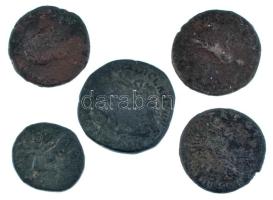 Római Birodalom 5db-os bronz érmetétel, benne As, Dupondius és Sestertius T:F,VG Roman Empire 5pcs bronze coin lot, within As, Dupondius and Sestertius C:F,VG