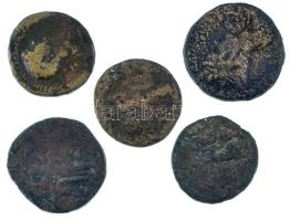 Római Birodalom 5db-os bronz érmetétel, benne As, Dupondius és Sestertius T:F,VG Roman Empire 5pcs bronze coin lot, within As, Dupondius and Sestertius C:F,VG