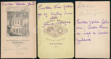 cca 1865-70 Puskás Tivadar (1844-1893) mérnök rokonainak portréi, össz. 3 db keményhátú fotó: Puskás...