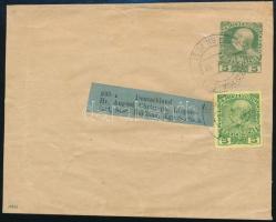 Ausztria Levant 1911 Díjkiegészített díjjegyes címszalag Jeruzsálemből Szászországba