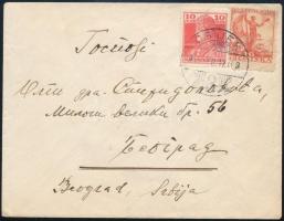 1919 Levél Eszékről Belgrádba magyar - jugoszláv vegyes bérmentesítéssel