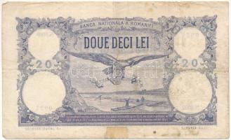 Románia 1928. 20L T:VG ragasztott, anyaghiány, kis szakadás
Romania 1928. 20 Lei C:VG taped, materi...