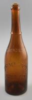 Schreyer József, Czegléd feliratos sörös üveg, 0.55l, kopással, m: 29,5 cm / vintage beer bottle 29,5 cm