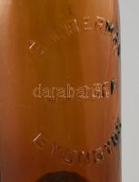 Silberman József, Gyöngyös feliratos sörös üveg, 0.55l, kopással, alján sérüléssel,m: 30 cm / vintag...