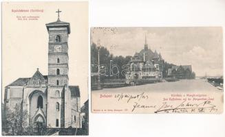 4 db RÉGI képeslap: Budapest és egy Gyulafehérvár / 4 pre-1945 postcards: Budapest and 1 Alba Iulia