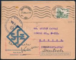 1940 Cenzúrázott levél Kassára