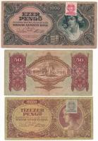 3db-os pengő bankjegy tétel, közte 1932. 50P T:F