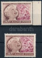 1950 Gyermek 2 db 30f klf állású számvízjellel