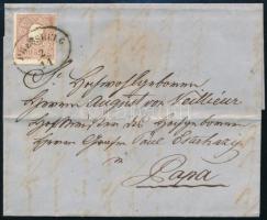 ~1858 10kr levélen PRESSBURG - Pápa
