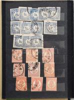 Hírlap és Hírlapilleték gyűjtemény az 1868-as kiadástól a Turul kiadásokig, sok szép darabbal, közte 9 db Kőnyomat (ebből 2 db sötétvörös), több használatlan Könyvnyomat; 1874-es 6-os tömb összefüggések stb. kis méretű berakóban. Érdekes anyag!