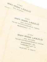 Vitéz Irsy-Irsik László építész fejléces borítékjai, 10-11 db