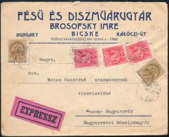 1942 Expressz levél 5 db bélyeggel BICSKE