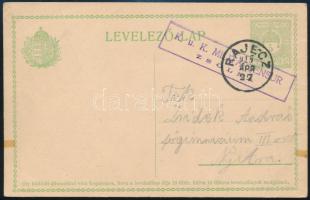 1915 5f díjjegyes levelezőlap K.u.K. MILITARZENSUR ZSOLNA + RAJECZ - Nyitra