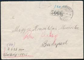 1946 (24. díjszabás) Levél készpénzes bérmentesítéssel MECSEKSZABOLCS