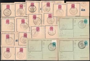 1940 Erdélyi VISSZATÉRT bélyegzések 20 db kivágáson + 3 címzetlen tábori lapon
