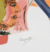 Marc Chagall (1887-1985): Szürreális kompozíció (cím nélkül). Ofszet- lito, papír, jelzett a nyomato...