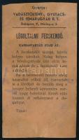 cca 1942 Légoltalmi fecskendő kezelési és karbantartási utasítása 2 oldalas 7x13 cm kartonpapír, Vad...